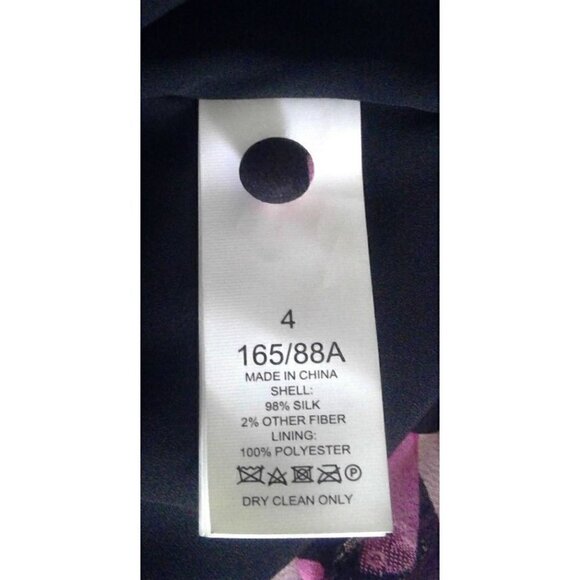 NWT Kate Spade Floral Chiffon Midi Dress Pink Black 4 - Picture 9 of 9